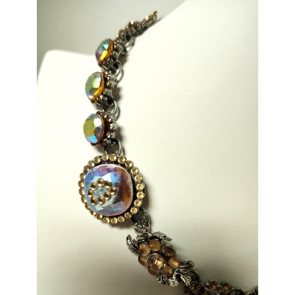 VINTAGE RODRIGO OTAZU WATERMELON SWAROVSKI STATEMENT NECKLACE - Picture 3 of 10